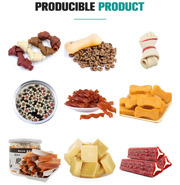 Various shapes pet treats extruder machine dog chews dog snack food processing line